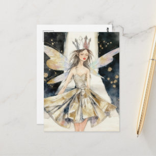 Sprookjeskoningin in de modeshow briefkaart
