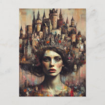 Sprookjeskoningin met kasteelkroon op haar hoofd