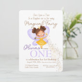 Sprookjeskoninkrijk Fee-Prinses 1e Verjaardagsfees Kaart (Staand voorkant)