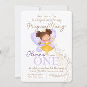 Sprookjeskoninkrijk Fee-Prinses 1e Verjaardagsfees Kaart (Voorkant)