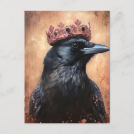 Sprookjeskraai in een kroon briefkaart