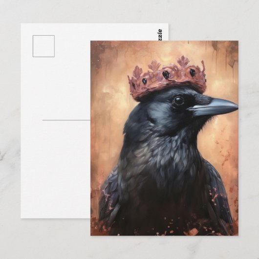 Sprookjeskraai in een kroon briefkaart (Voorkant / Achterkant)