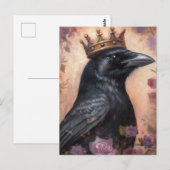 Sprookjeskraai in een roze kroon briefkaart (Voorkant / Achterkant)