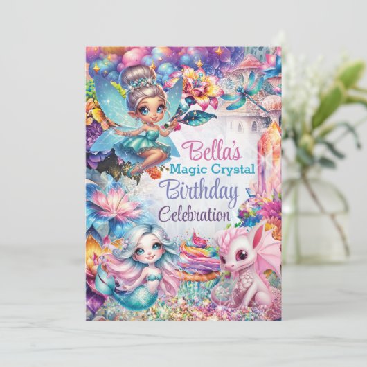 Sprookjeskristal Feest Uitnodiging (Staand voorkant)