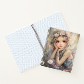  Sprookjeskunst met Bloemenkroon en Daisies Notitieboek (Binnen)