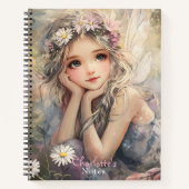  Sprookjeskunst met Bloemenkroon en Daisies Notitieboek (Voorkant)