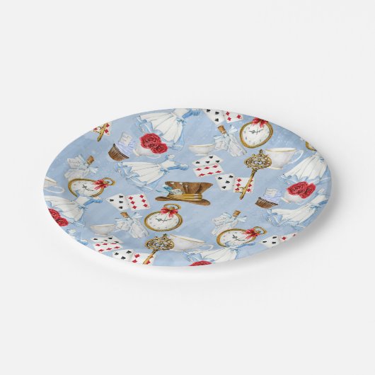 Sprookjesland Alice Pattern Papieren Bordje (Gekanteld)