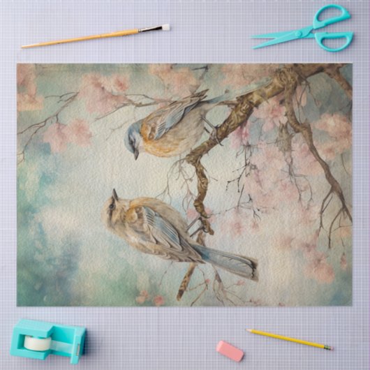 Sprookjesland Lente Bos Vogels No3 Tissuepapier (Craft)