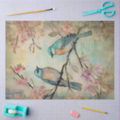 Sprookjesland Lentebos Blauwgroen vogelsoorten Tissuepapier (Craft)