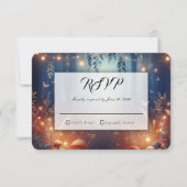 Sprookjeslichtjes en betoverd bos bij maanlicht RSVP kaartje (Voorkant)