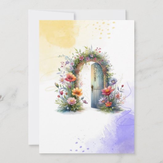 Sprookjesmeisje 1e verjaardagsuitnodiging kaart (Achterkant)