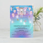 Sprookjesmeisje magische verjaardagslichten vlinde kaart (Staand voorkant)