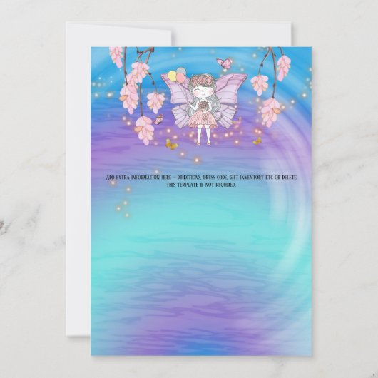 Sprookjesmeisje magische verjaardagslichten vlinde kaart (Achterkant)