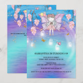 Sprookjesmeisje magische verjaardagslichten vlinde kaart (Voorkant / Achterkant)