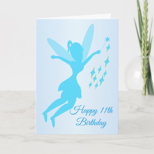 Sprookjesontwerp gepersonaliseerde 11e verjaardag kaart (Voorkant)