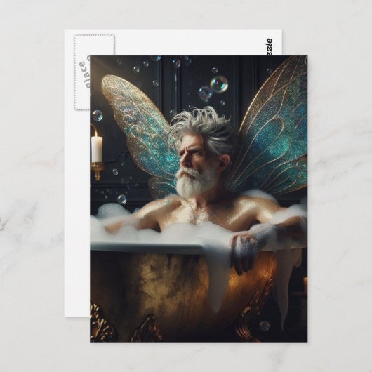 Sprookjesouder in het bubbelbad briefkaart (Voorkant / Achterkant)