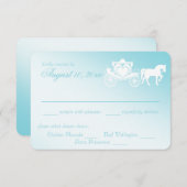 Sprookjespaard en wagen bruiloft RSVP kaartje (Voorkant / Achterkant)