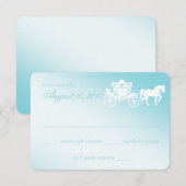 Sprookjespaard en wagen bruiloft RSVP kaartje (Voorkant / Achterkant)