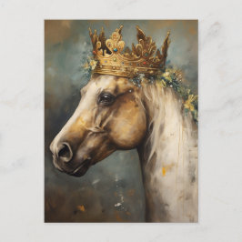Sprookjespaard in een kroon briefkaart