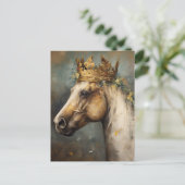 Sprookjespaard in een kroon briefkaart (Staand voorkant)