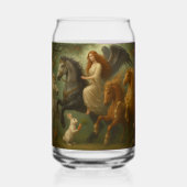 Sprookjespaarden en engel drinkset blikvorm glas (Achterkant)