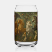 Sprookjespaarden en engel drinkset blikvorm glas (Rechts)