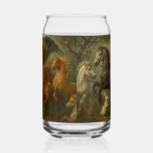 Sprookjespaarden en engel drinkset blikvorm glas (Links)