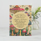 Sprookjespaddenstoelen Baby shower Kaart (Staand voorkant)