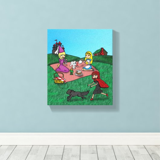 Sprookjespicknick Canvas Afdruk (Insitu (Houten vloer))