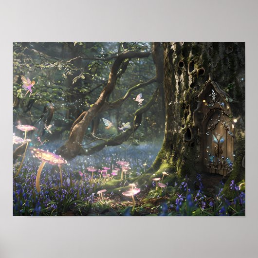 Sprookjesposter met Sprookjesdeur Poster (Voorkant)
