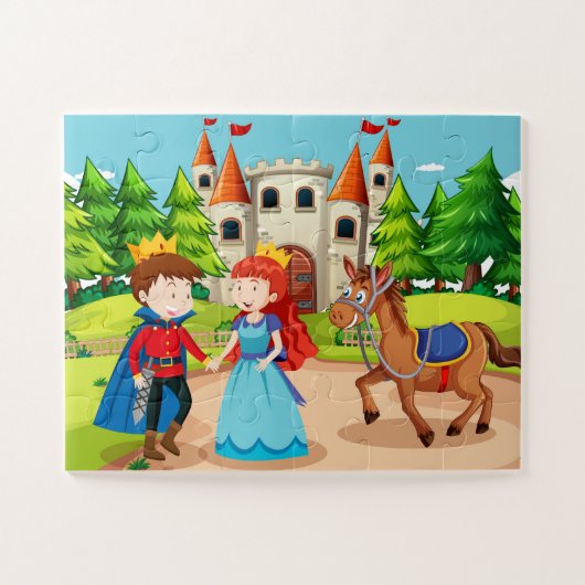 Sprookjesprins en prinses avontuur legpuzzel (Horizontaal)