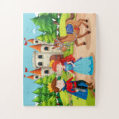 Sprookjesprins en prinses avontuur legpuzzel (Verticaal)