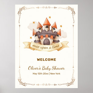 Sprookjesprins Kasteel Baby Shower Welkom Poster