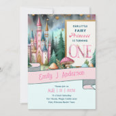 Sprookjesprinses 1e verjaardag EEN Roze Fairycore Kaart (Voorkant)