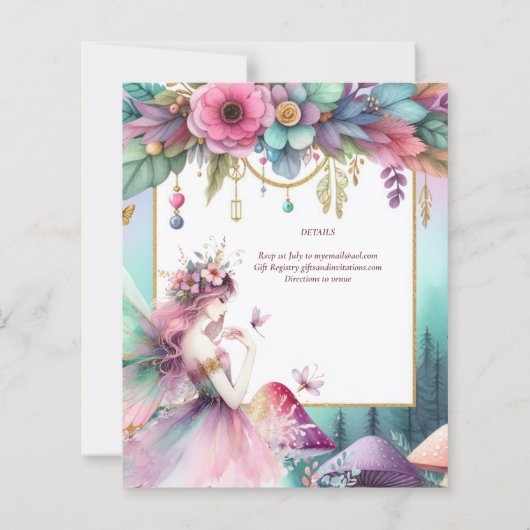 Sprookjesprinses 1e verjaardag of LEFTFTIJDIG Teal (Achterkant)