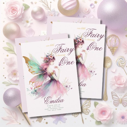 Sprookjesprinses 1e verjaardag of LEFTFTIJDIG Teal Kaart