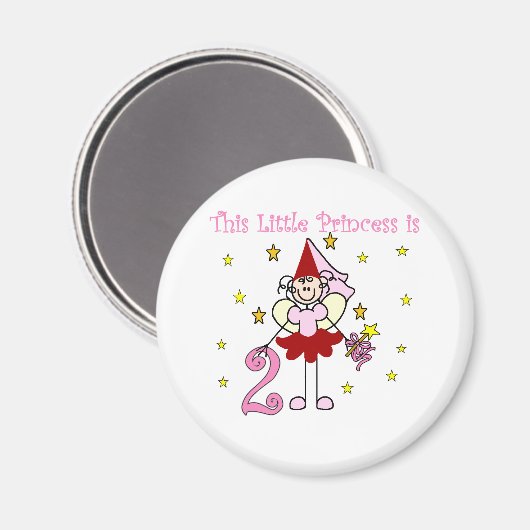 Sprookjesprinses 2e verjaardag magneet (Voorkant / Achterkant)