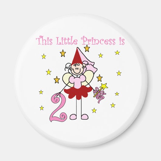 Sprookjesprinses 2e verjaardag magneet (Voorkant)