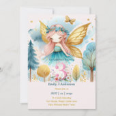 Sprookjesprinses 3e verjaardag DRIE Roze Fairycore Kaart (Voorkant)