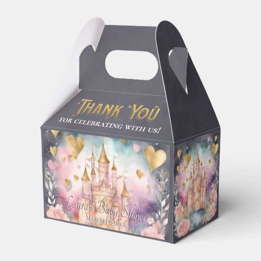 Sprookjesprinses Baby shower dank u Bedankdoosjes (Achterkant)