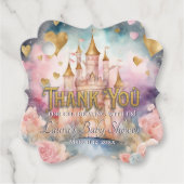 Sprookjesprinses Baby shower dank u Bedankjes Labels (Voorkant)