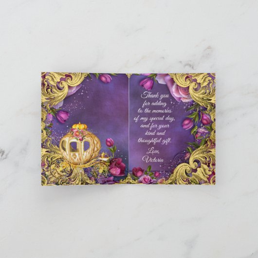 Sprookjesprinses bedankt kaarten (Binnen)