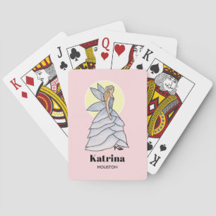 Sprookjesprinses Bloemblaadje Jurk Mode-illustrati Pokerkaarten
