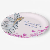 Sprookjesprinses bloemblaadjes jurk mode-illustrat papieren bordje (Gekanteld)