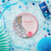 Sprookjesprinses Bloemblaadjes Jurk Mode-illustrat Papieren Bordje (Feest)