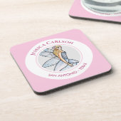 Sprookjesprinses bloemen jurk mode-illustratie bier onderzetter (Linkerzijde)