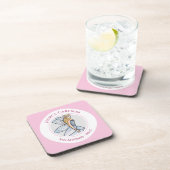 Sprookjesprinses bloemen jurk mode-illustratie bier onderzetter (Rechterzijde)