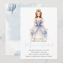 Sprookjesprinses Carriage Baby Shower Uitnodiging