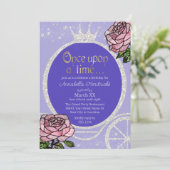 Sprookjesprinses Carriage & Glas in lood Rozen Kaart (Staand voorkant)