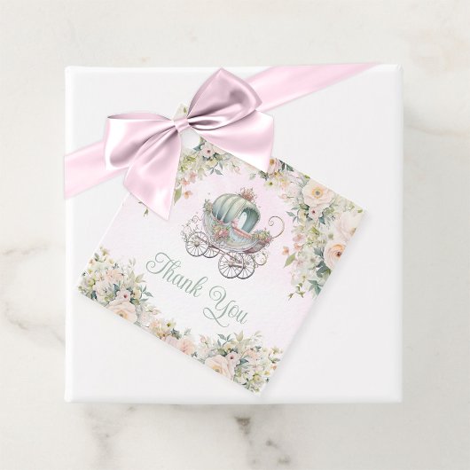 Sprookjesprinses Carriage Waterverf Floral Bedankjes Labels